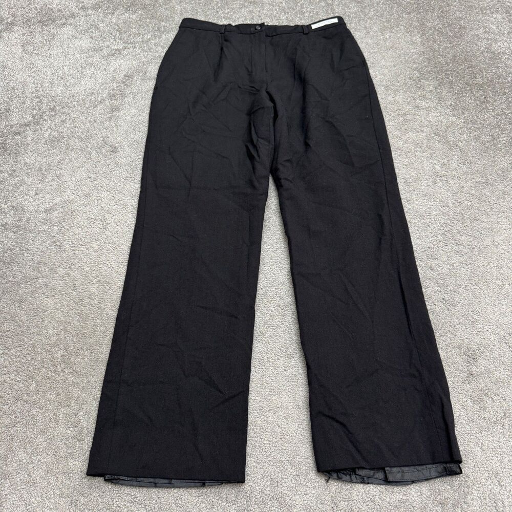 Pendleton Virgin Wool Lined Dress Pants Womens 12 Black Straight Leg Trouser